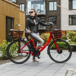 Elcykel Ecoride Ambassador 28 AXS H-7 Dam Röd -Cyklar affär 102 rd10 2