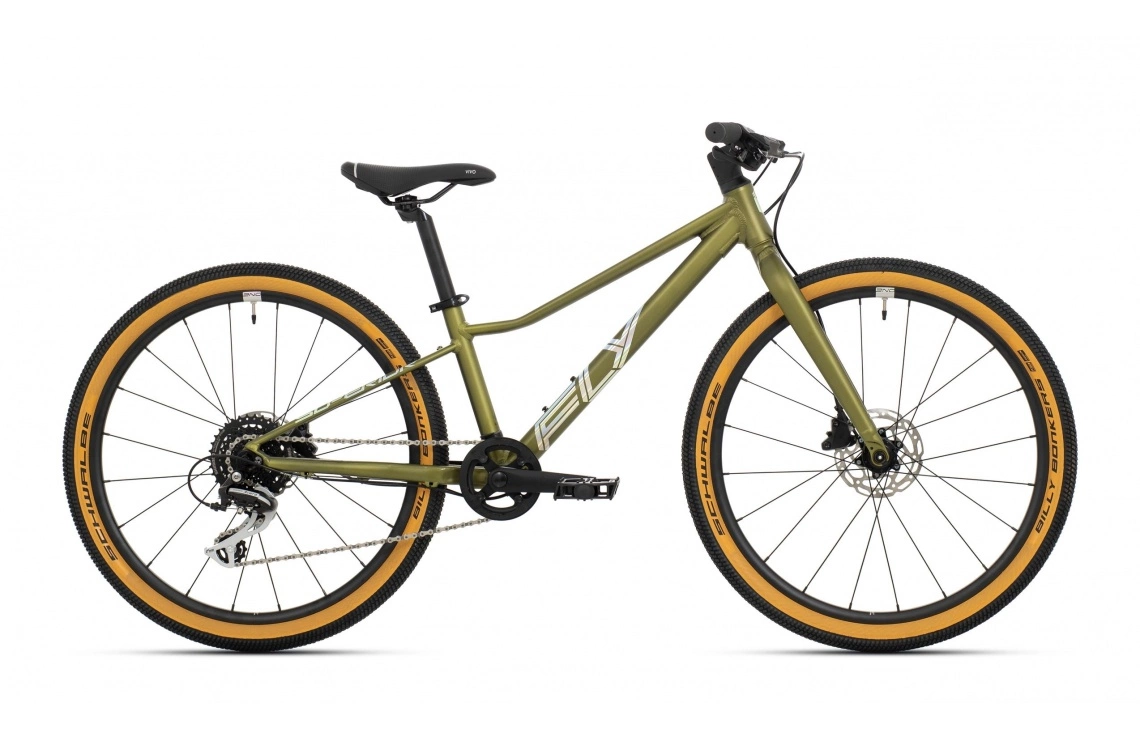 Barncykel Superior F.L.Y. 24 DB Grön/silver 3 Barncykel Superior F.L.Y. 24 DB Grön/silver