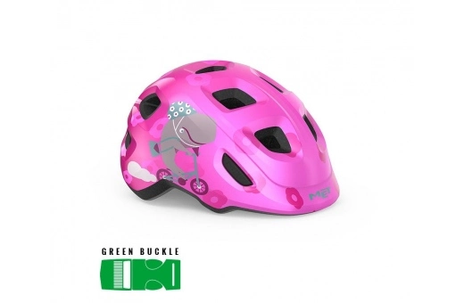 Cykelhjälm Barn MET Hooray Grönt Spänne Pink Whale 4 Cykelhjälm Barn MET Hooray Grönt Spänne Pink Whale - Bild 2