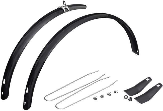 Skärmset Eurofender Snello Suspension 51 28" Svart/silver 3 Skärmset Eurofender Snello Suspension 51 28" Svart/silver