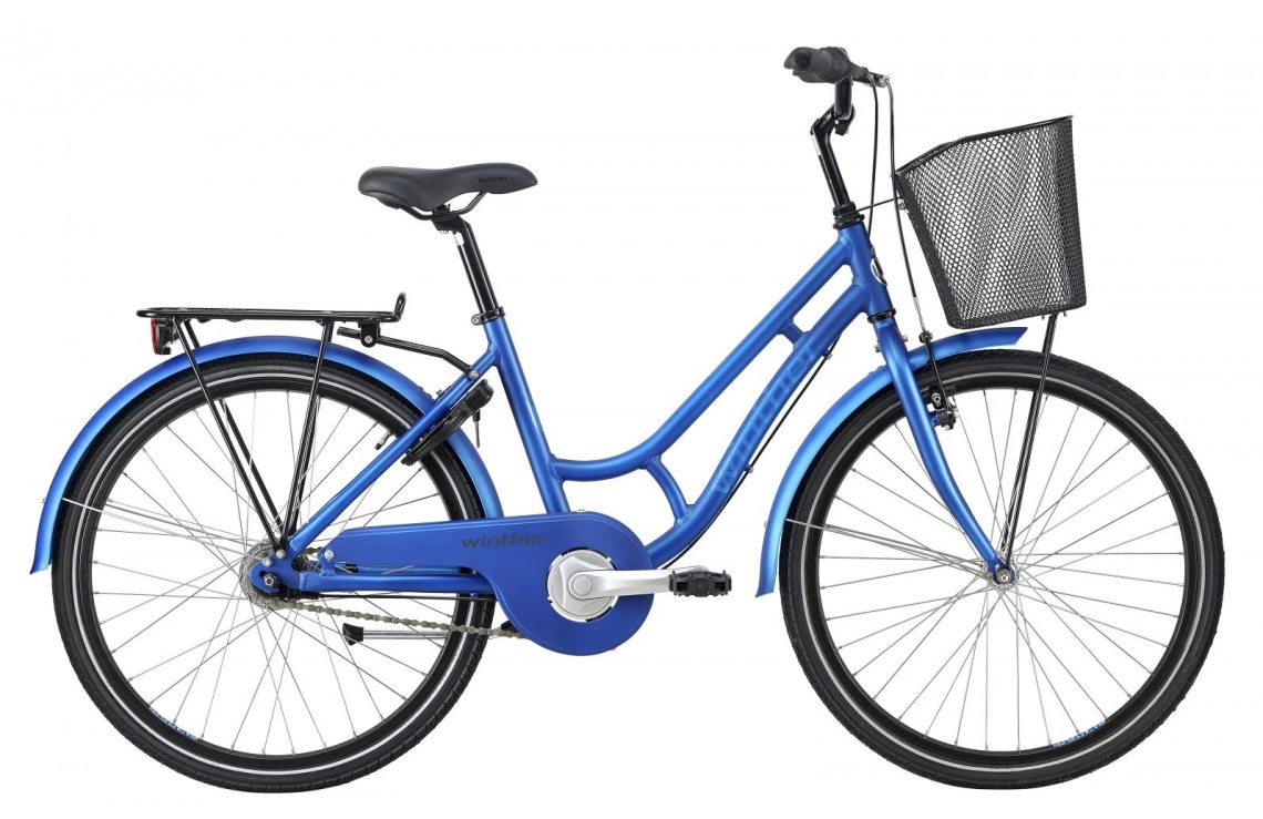 Barncykel Blue Winther Granny 7-växlad Blå 24" 3 Barncykel Blue Winther Granny 7-växlad Blå 24"