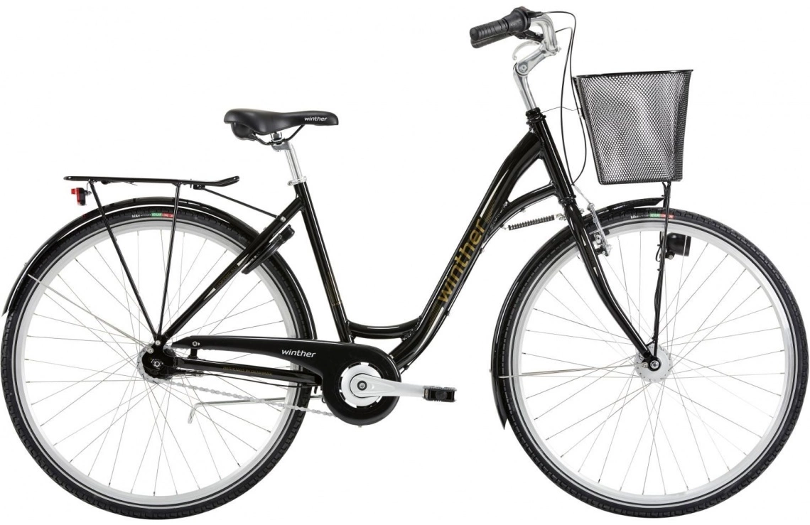 Damcykel Winther Shopping Alu 7-växlad Svart/guld 3 Damcykel Winther Shopping Alu 7-växlad Svart/guld