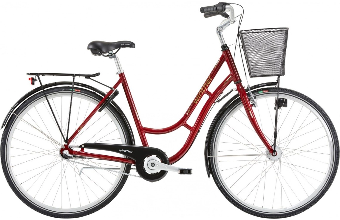 Damcykel Winther Shopping Classic 3-växlad Röd 3 Damcykel Winther Shopping Classic 3-växlad Röd