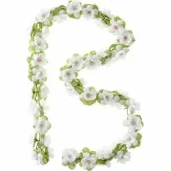 Girlang Basil Flower Garland 130 Cm Vita/Rosor -Cyklar affär CK1088757 1