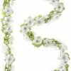 Girlang Basil Flower Garland 130 Cm Vita/Rosor