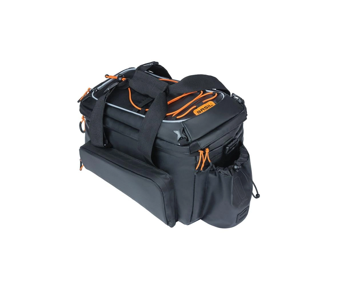 Pakethållarväska Basil Miles XL MIK Trunkbag 9-36L Svart/Orange 3 Pakethållarväska Basil Miles XL MIK Trunkbag 9-36L Svart/Orange
