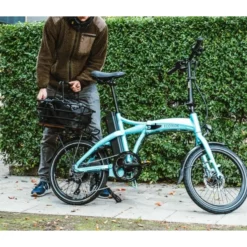 Hopfällbar Elcykel Ecoride Flexer 20 HS Fold H-9 Ljusblå -Cyklar affär flexer hs fold h 9 20 ljusbla scaled 1600x900 1