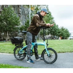 Hopfällbar Elcykel Ecoride Flexer 20 HS Fold H-9 Ljusblå -Cyklar affär flexer hs fold h 9 20 ljusbla scaled 1600x900 1