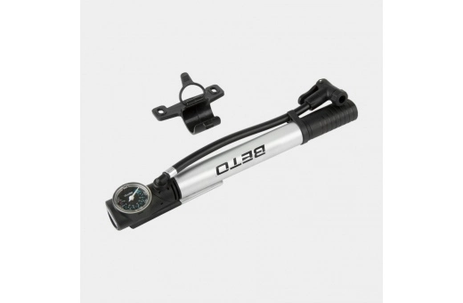 Fotpump Och Minipump BETO 2-In-1 Med Analog Tryckmätare (Manometer) Med Extern Slang + Ramfäste Silver 4 Fotpump Och Minipump BETO 2-In-1 Med Analog Tryckmätare (Manometer) Med Extern Slang + Ramfäste Silver - Bild 2