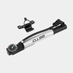 Fotpump Och Minipump BETO 2-In-1 Med Analog Tryckmätare (Manometer) Med Extern Slang + Ramfäste Silver