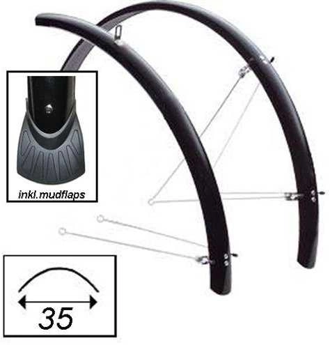 NoName Skärmset Cykelkraft Med Stag Chrome-plastic 622/35 Mm Svart 3 NoName Skärmset Cykelkraft Med Stag Chrome-plastic 622/35 Mm Svart