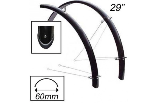 NoName Skärmset Med Stag Chrome-plastic 622/60 Mm Svart 4 NoName Skärmset Med Stag Chrome-plastic 622/60 Mm Svart - Bild 2