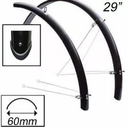 NoName Skärmset Med Stag Chrome-plastic 622/60 Mm Svart