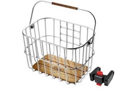 Cykelkorg Fram Brooks Klickfix Fäste På Styret Aluminium/Trä/läder 4 Cykelkorg Fram Brooks Klickfix Fäste På Styret Aluminium/Trä/läder - Bild 2