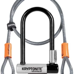 Bygellås Kryptonite Kryptolok Mini 7 Inkl. Låsvajer SSF-Godkänt 8.2 X 17.8 Cm Svart/grå